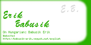 erik babusik business card